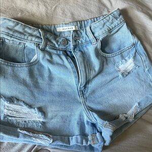 PacSun Sky Blue Ripped Denim Shorts